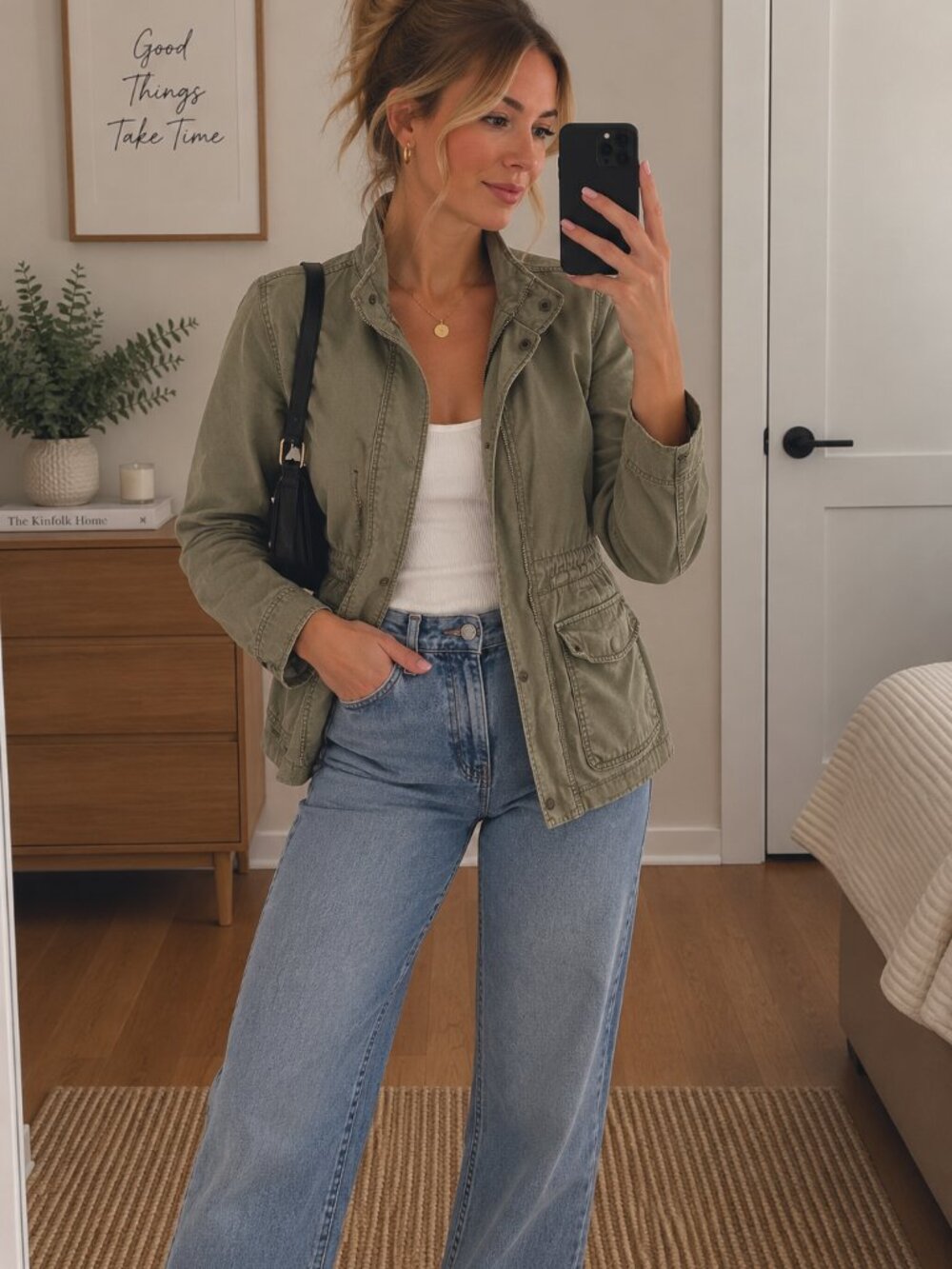 Madewell Olive Green Utility Field Jacket Womens S Military Cotton